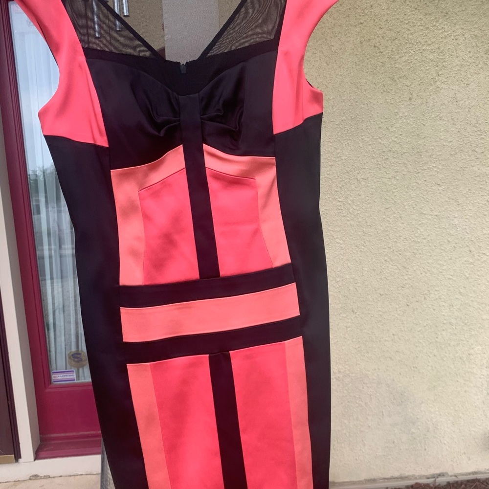 Beautiful black & salmon dress size 10